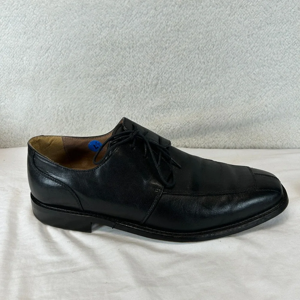 Florsheim Flor 3 Eye Blu‎ Mens Black Leather Square Toe Dress Shoes 11 D 4161-06
